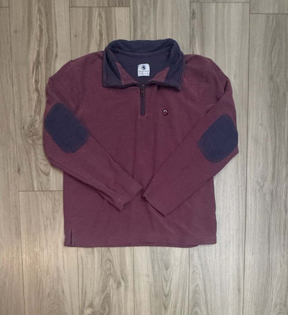Southern Proper Nelson Quarter Zip Pullover Sweater with Elbow Patches